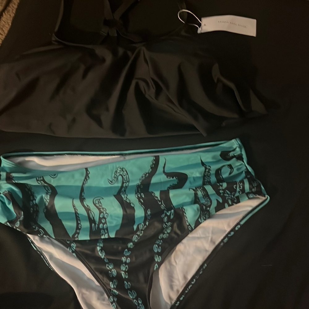 Teal octopus bikini